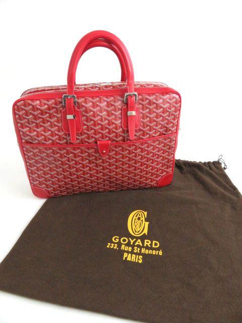 GOYARD ゴヤール スーパーコピー AMBASSADE アンバサードMM  ブリーフケース レッド×シルバー金具 8011908